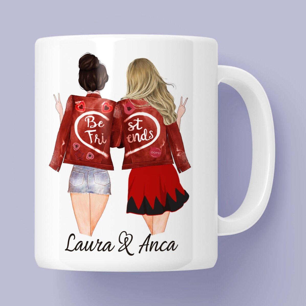Gepersonaliseerde mok met tekst - Friends forever