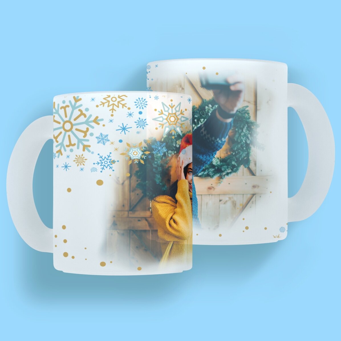 Gobelet en verre dépoli personnalisé avec inscription - Frosted