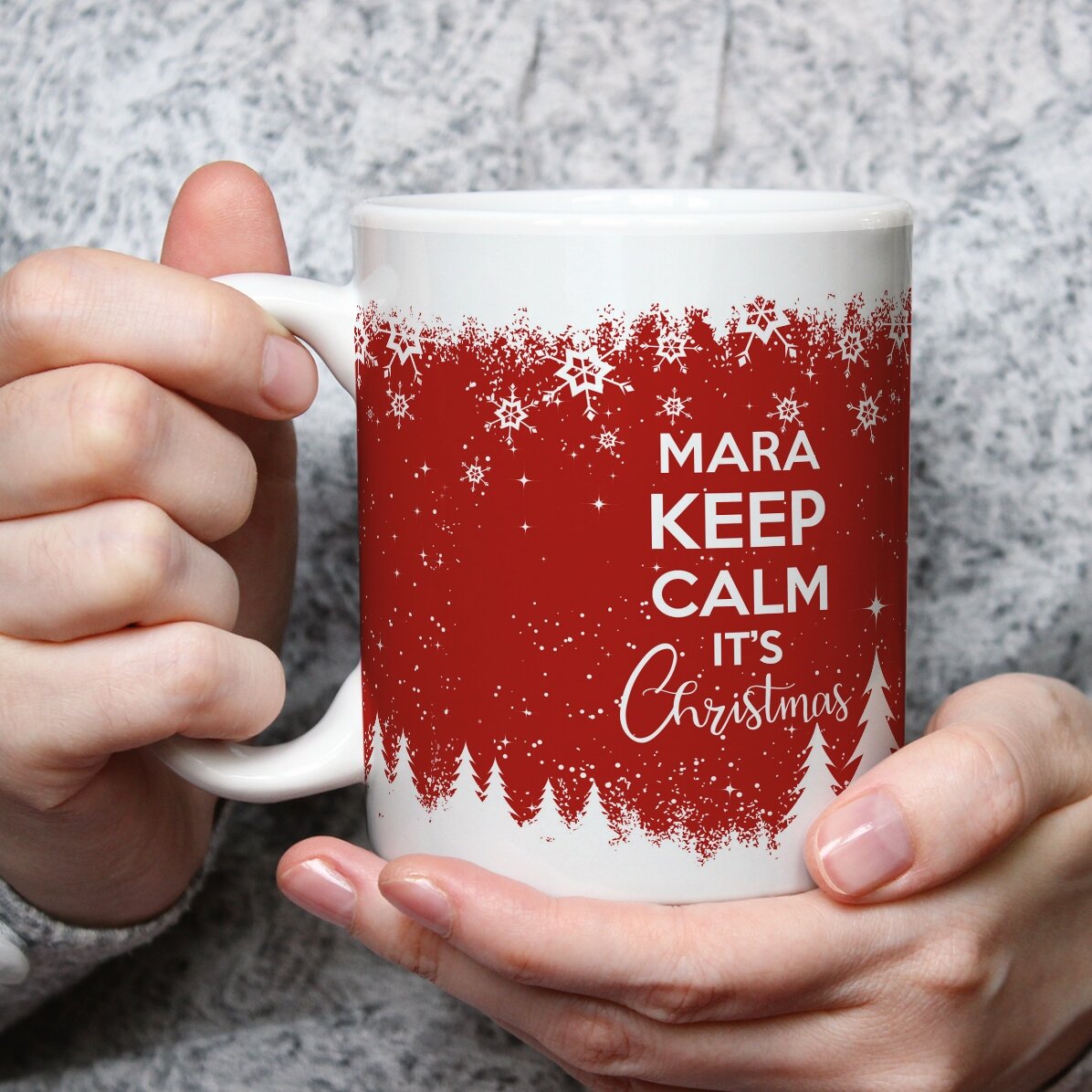 Gepersonaliseerde mok met tekst - Keep calm for Christmas