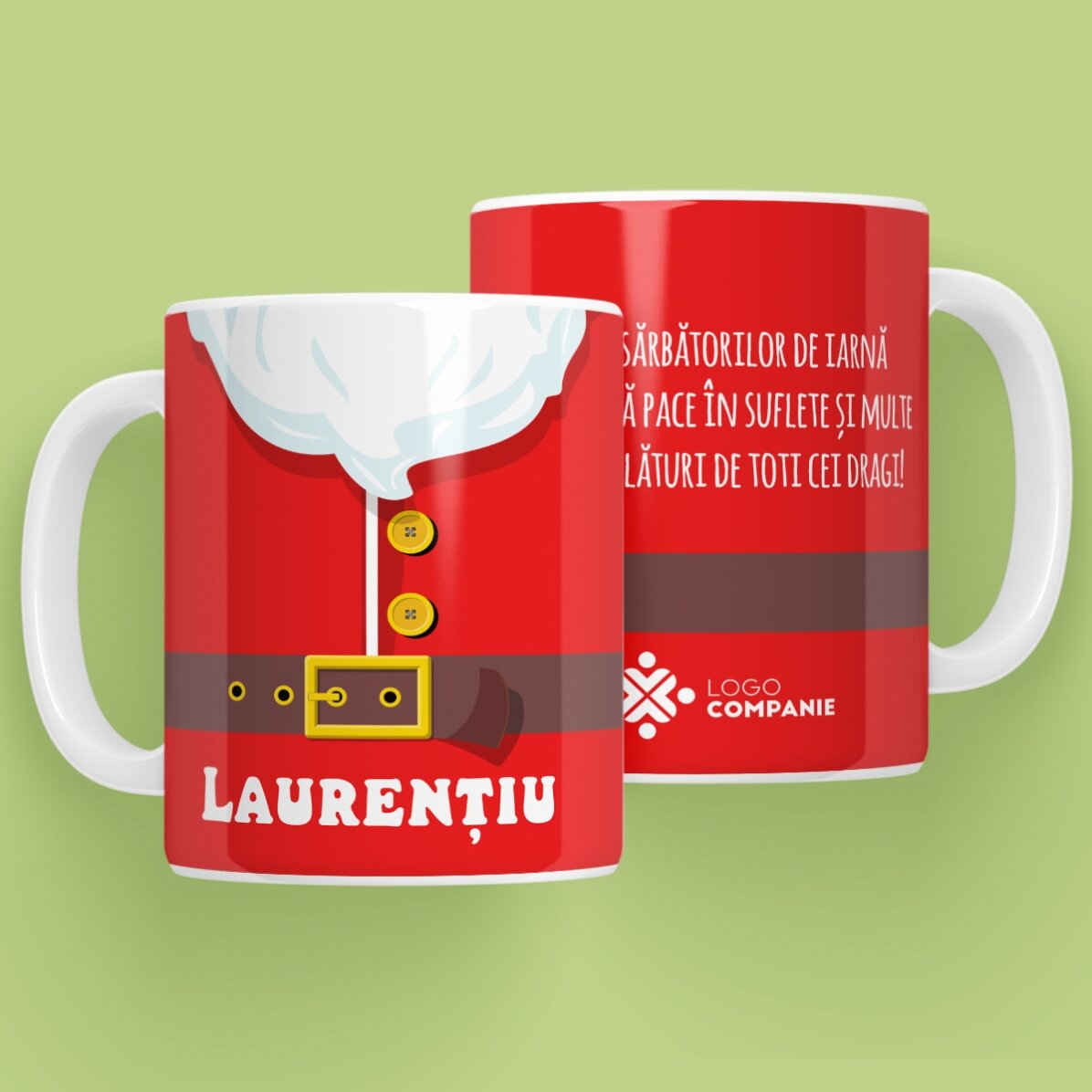 Gepersonaliseerde mok met tekst en logo - Kerstman-mok