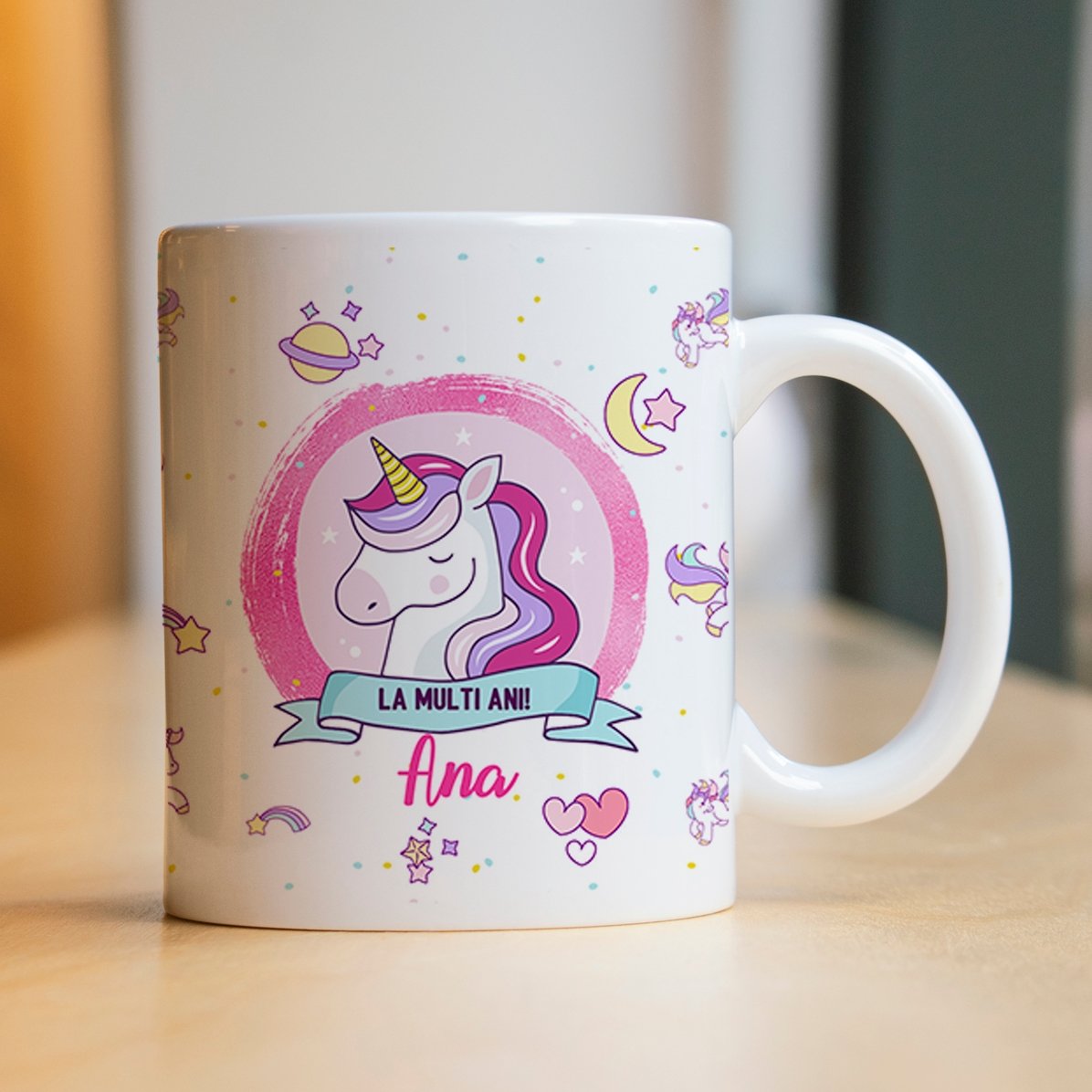 Tasse personnalisée avec texte - Licornes