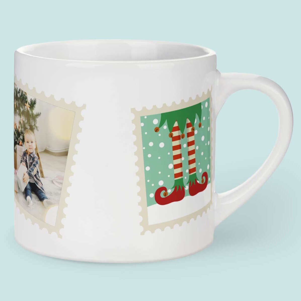 Gepersonaliseerde kinderbeker met een foto - Christmas stamp