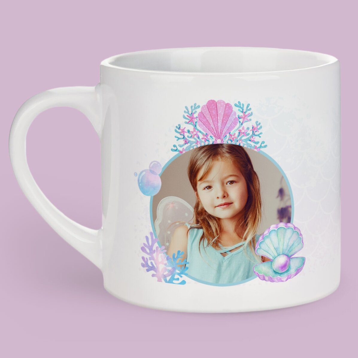 Tasse personnalisée pour enfants avec photo et message - Sirène
