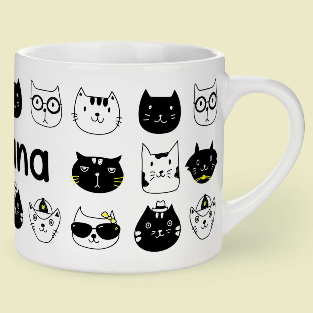 Gepersonaliseerde kinderbeker met tekst - Cats