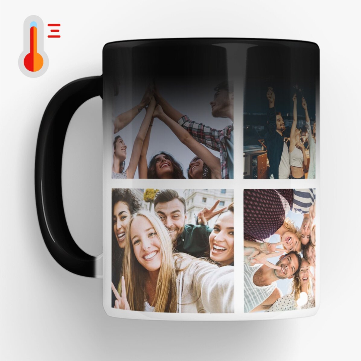 Gepersonaliseerde magische mok met 6 foto’s en een boodschap