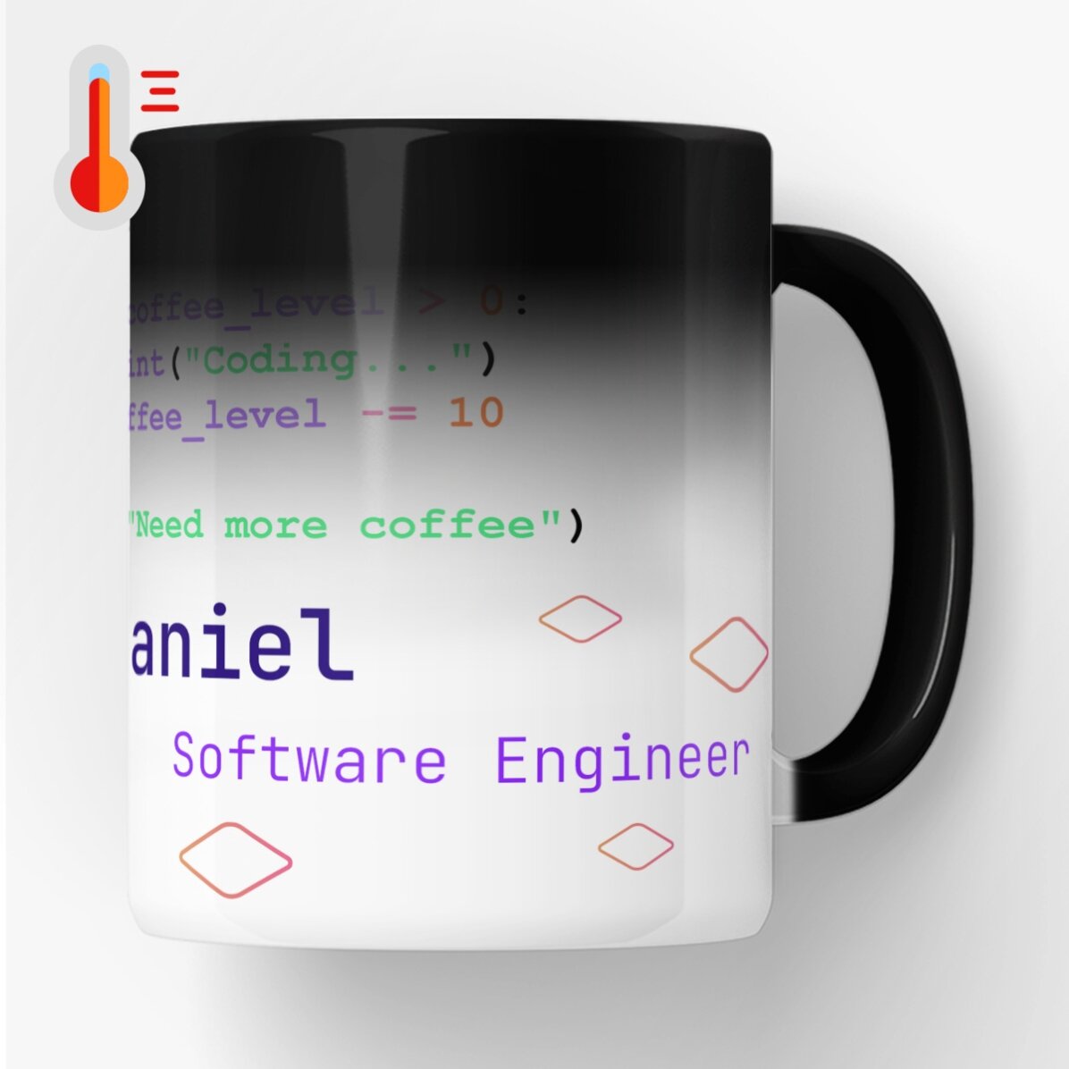 Gepersonaliseerde magische mok met tekst - Programming