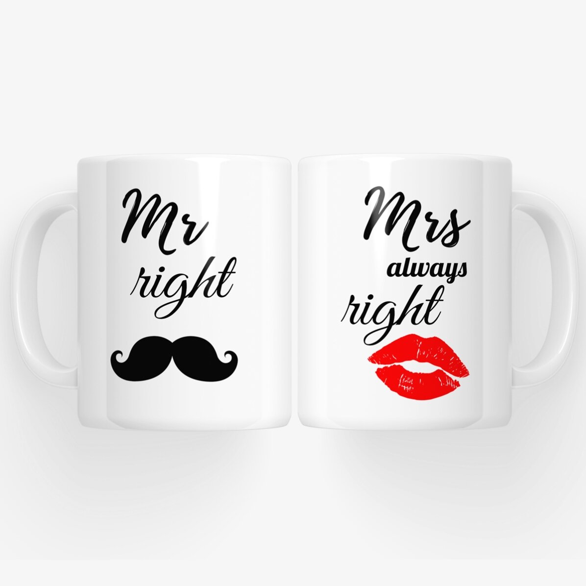 Tasses pour couple - Mr Right et Mrs Always Right