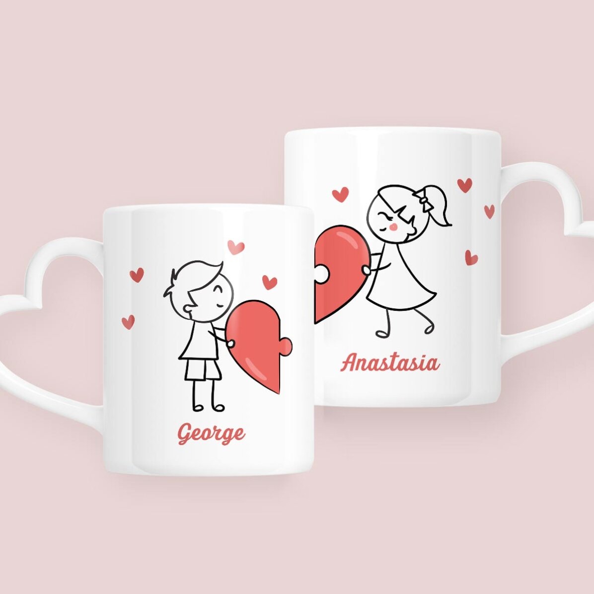 Gepersonaliseerde mokken voor koppels met tekst - Love