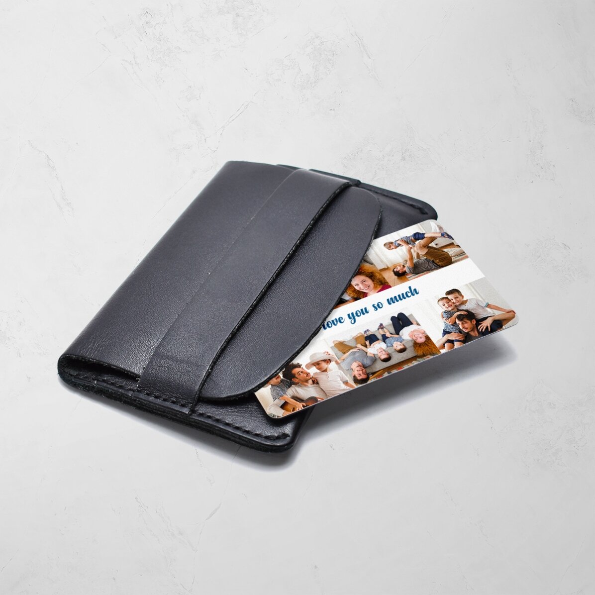 Carte en aluminium personnalisée recto-verso avec 6 photos et un message