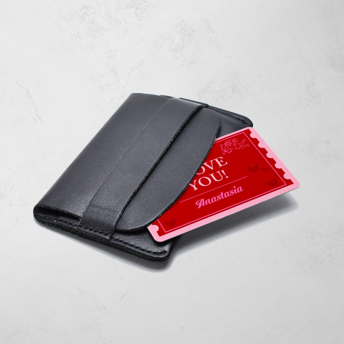 Carte en aluminium à gratter personnalisée recto-verso avec message - Love Coupon