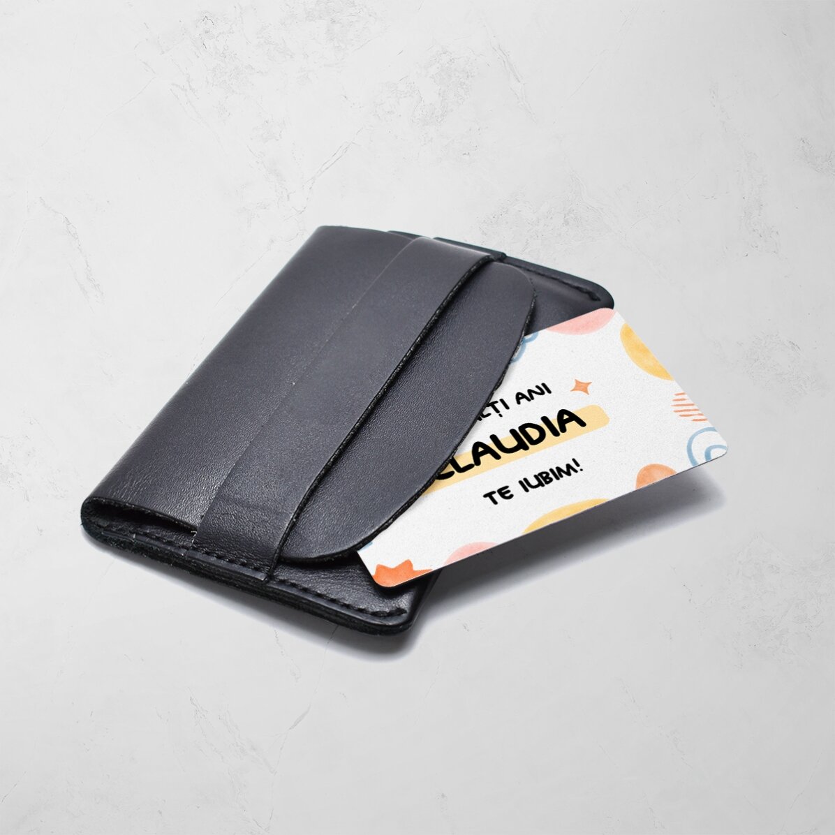 Carte en aluminium personnalisée recto-verso avec message et photo - Anniversaire