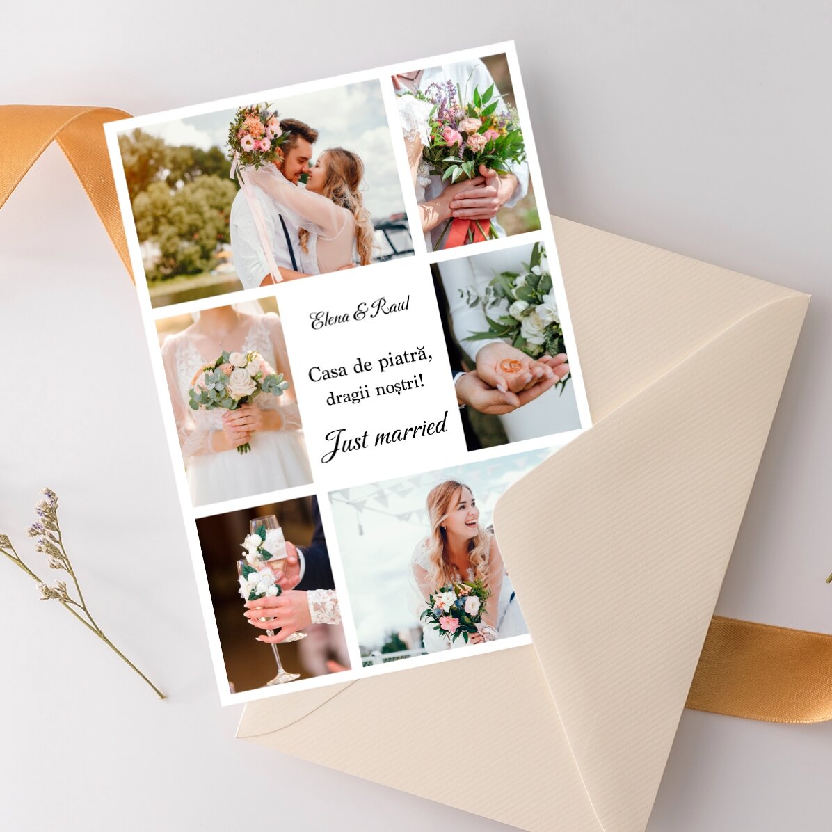 Carte personnalisée avec photos et message - Avec toute mon affection
