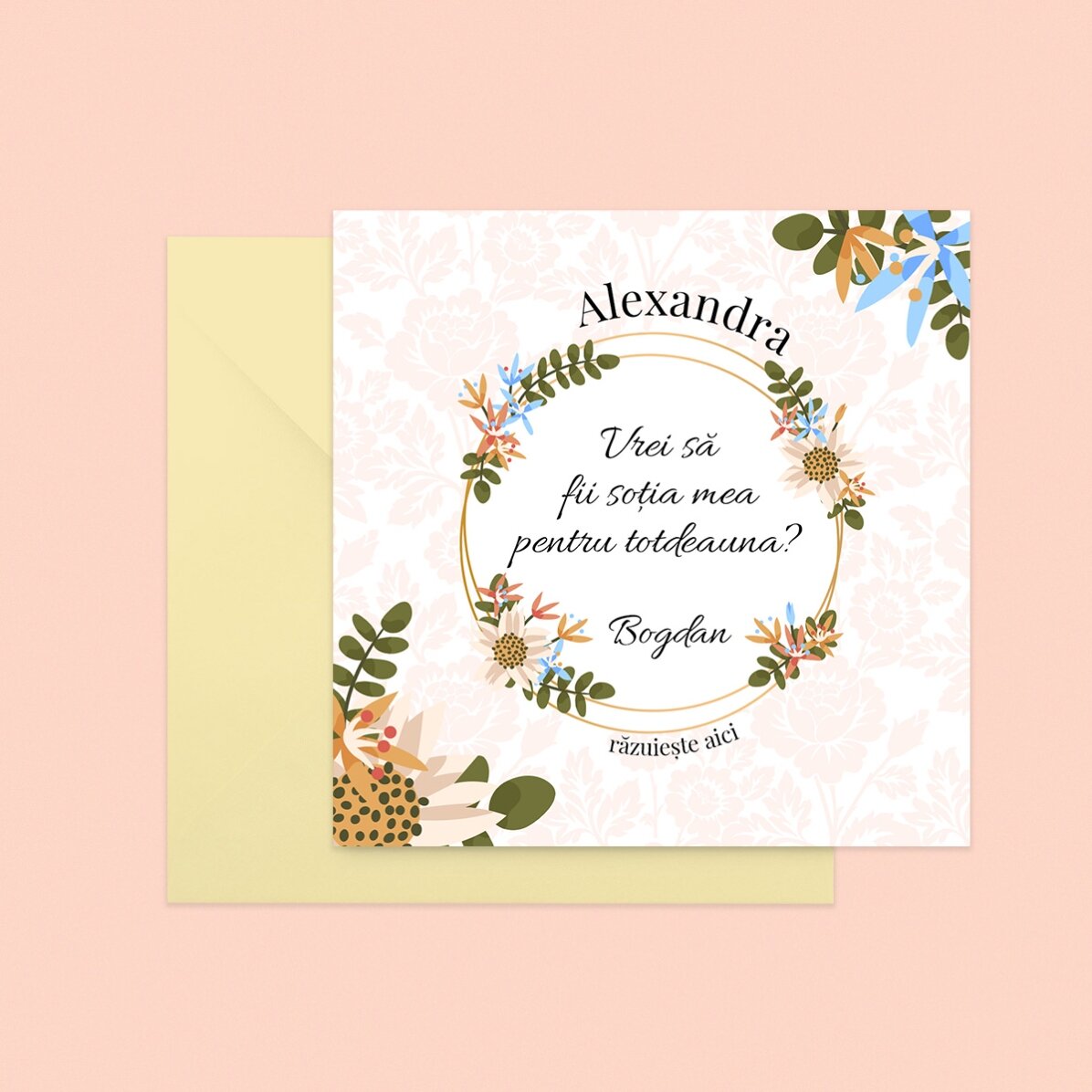 Gepersonaliseerde kraskaart met boodschap - Flower proposal