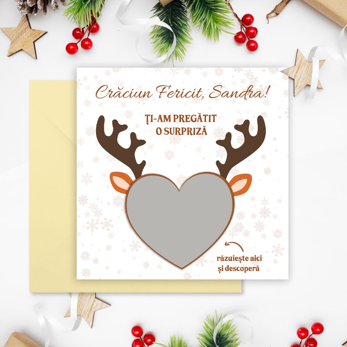 Carte à gratter personnalisée avec message - Ren