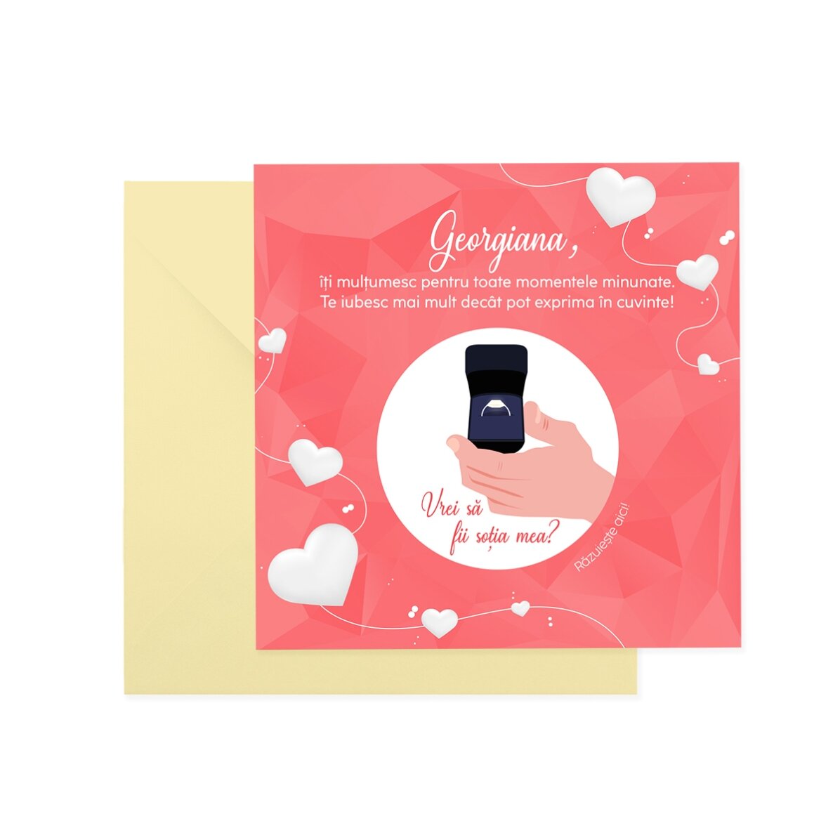 Carte à gratter personnalisée avec texte - Demande en mariage