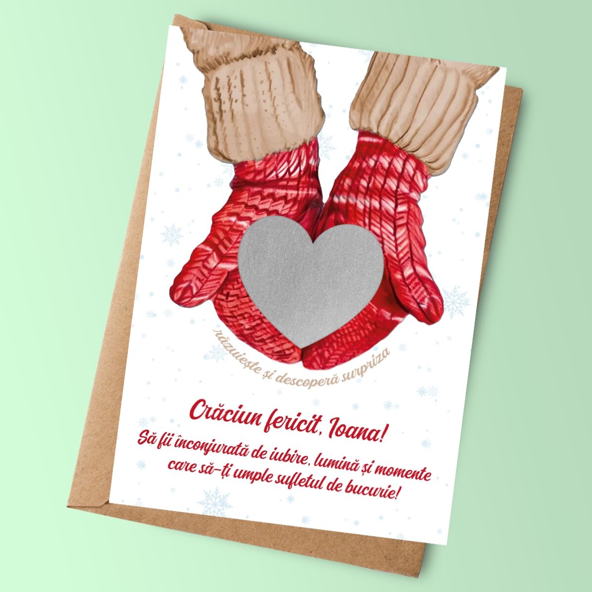 Gepersonaliseerde kraskaart voor Kerstmis - Love
