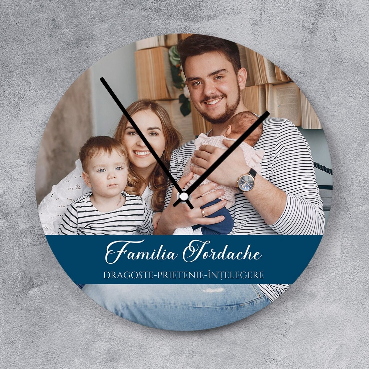 Gepersonaliseerd horloge met foto en boodschap