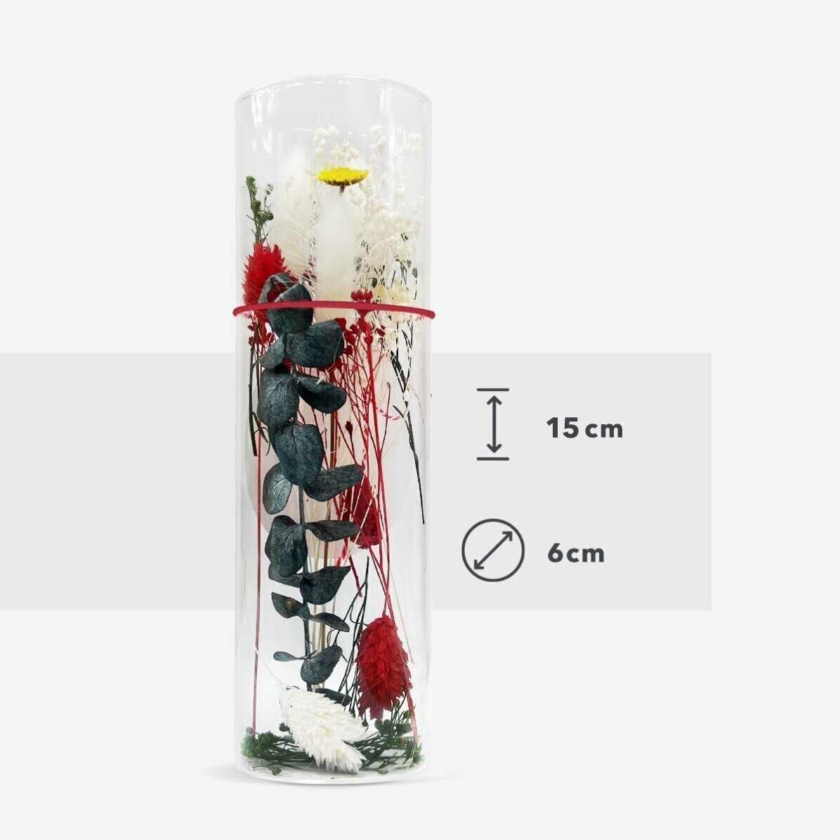 Glasornament met geconserveerde bloemen, gepersonaliseerd met een paasboodschap