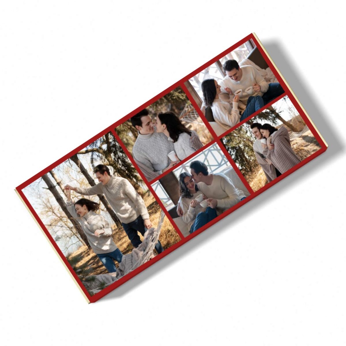Chocolat personnalisé avec 5 photos et un message