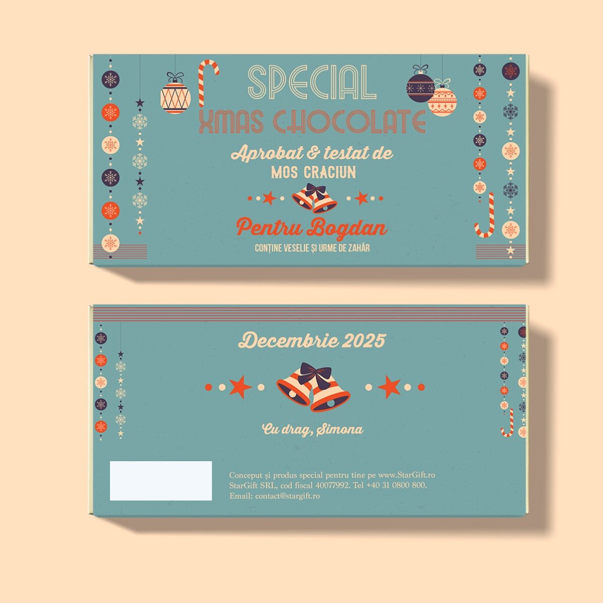 Chocolat personnalisé avec un message - Approuvé par le Père Noël