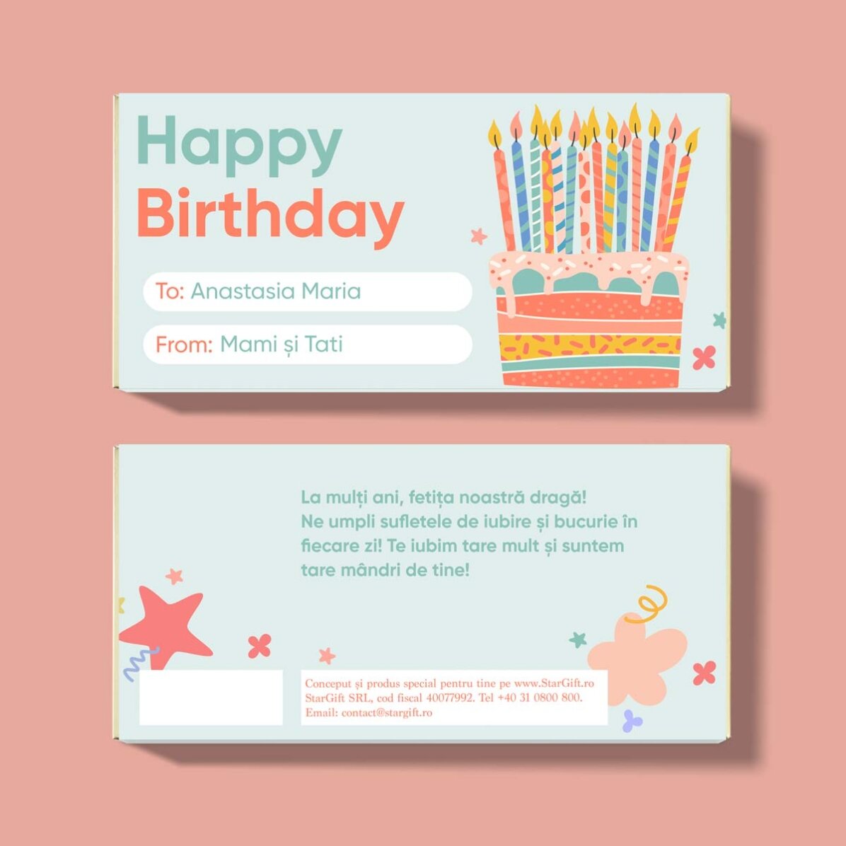 Chocolat personnalisé avec un message pour les enfants - Anniversaire