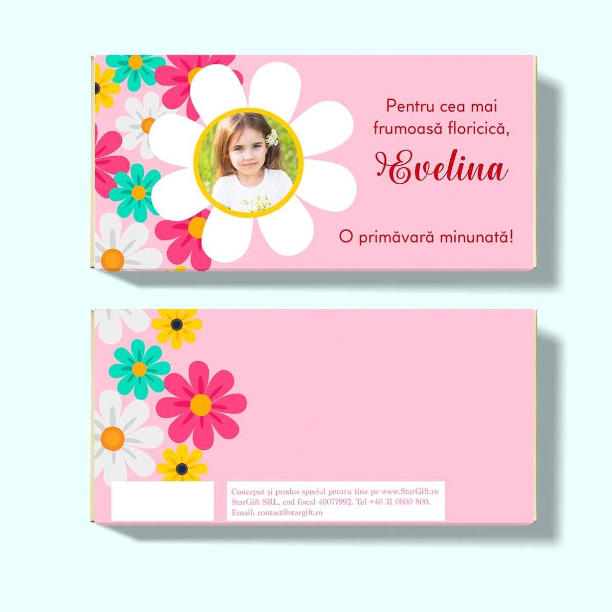 Chocolat personnalisé avec un message et une photo - Floricele