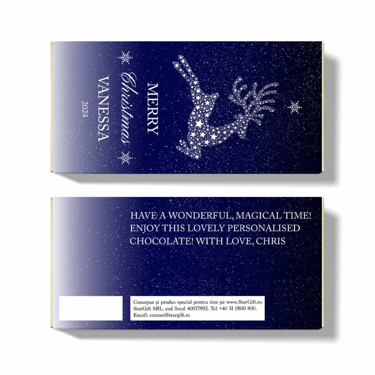 Chocolat personnalisé avec un nom et un message - Christmas Night