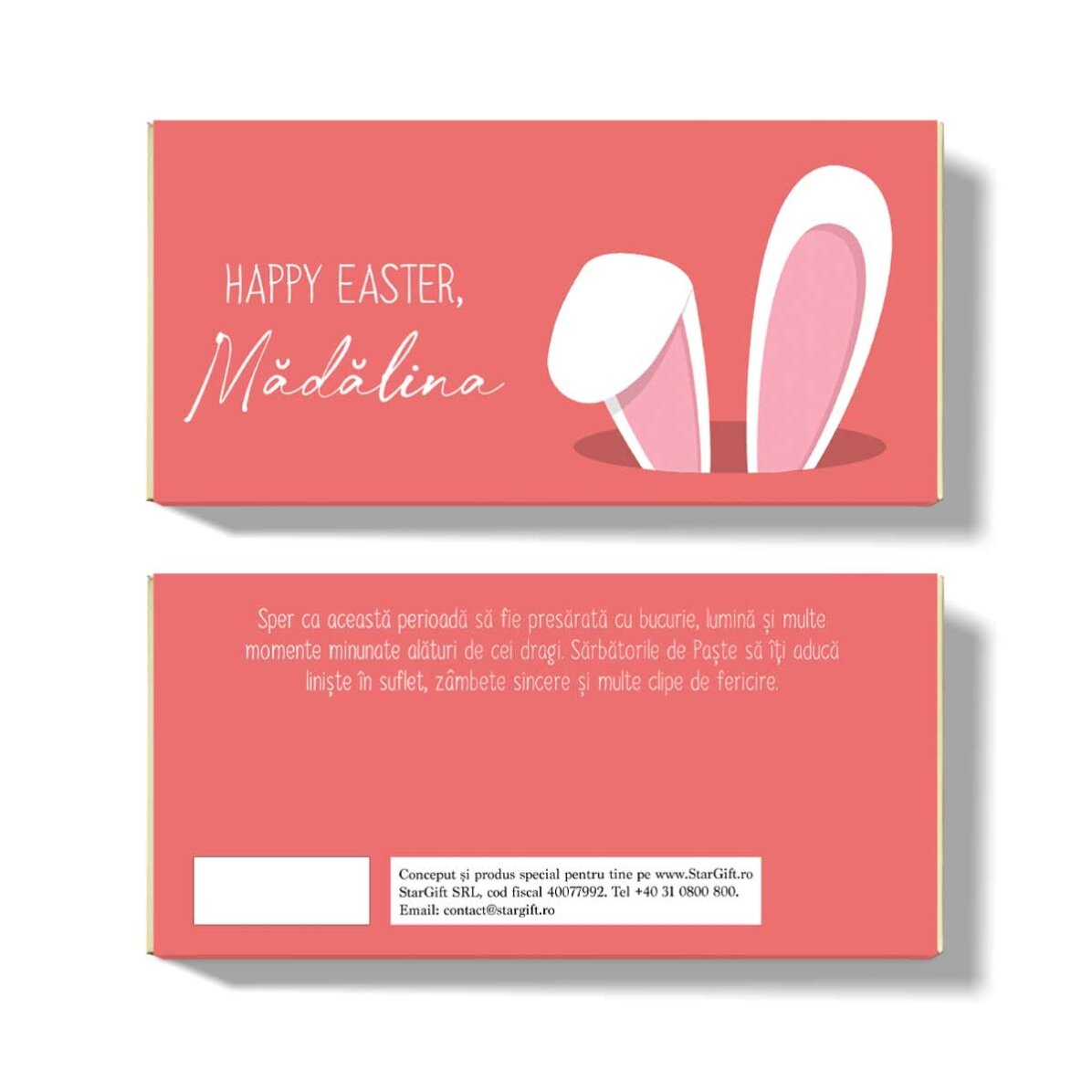 Chocolade met gepersonaliseerde tekst - Bunny