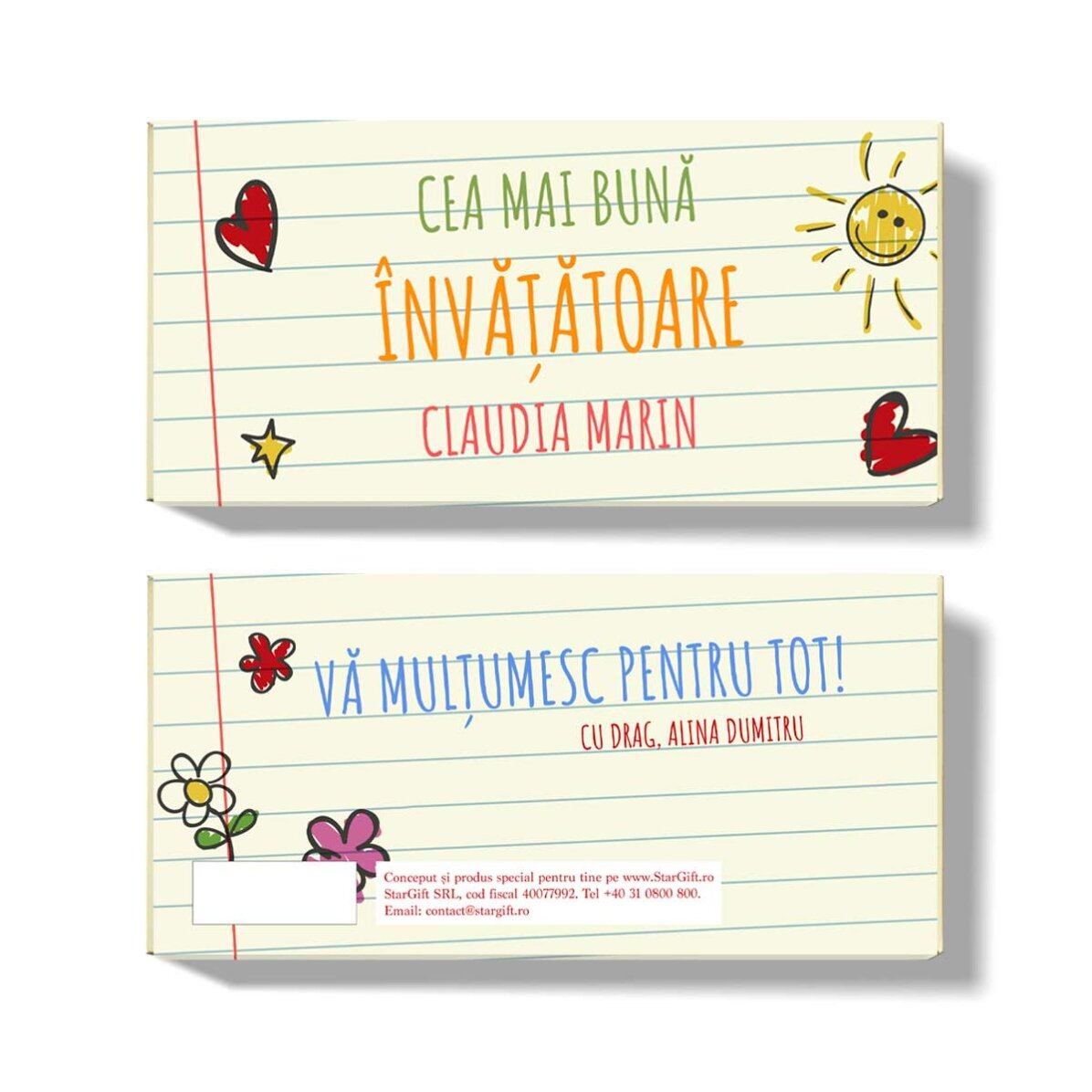 Chocolat personnalisé avec un message - La meilleure enseignante