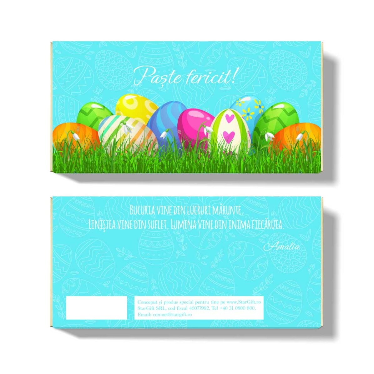 Chocolade met gepersonaliseerde tekst - Happy Easter Day