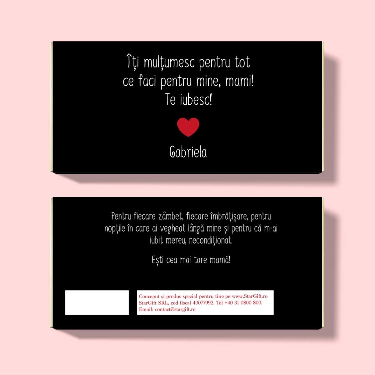 Chocolat personnalisé avec un message - Cœur