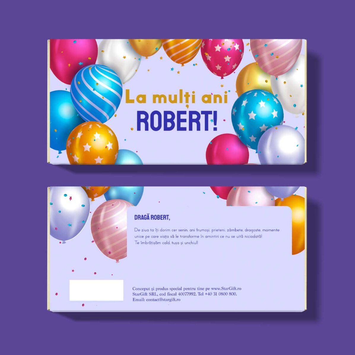 Chocolat personnalisé avec inscription : « Joyeux anniversaire ! »