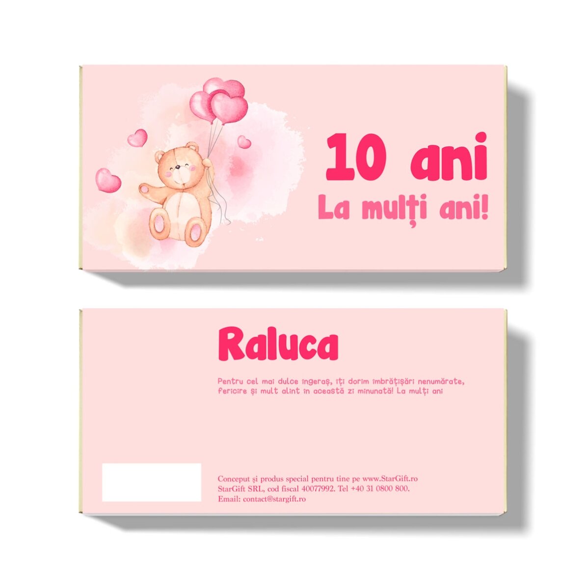 Chocolade met gepersonaliseerde tekst voor kinderen - Beertje