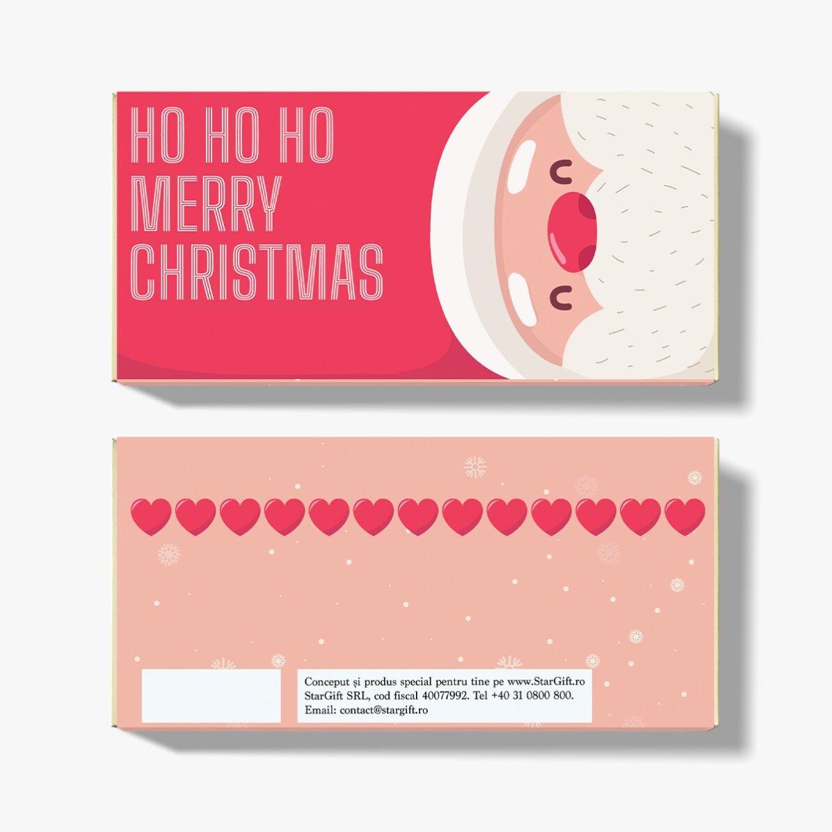 Chocolat personnalisé avec un message pour Noël - Ho Ho Ho