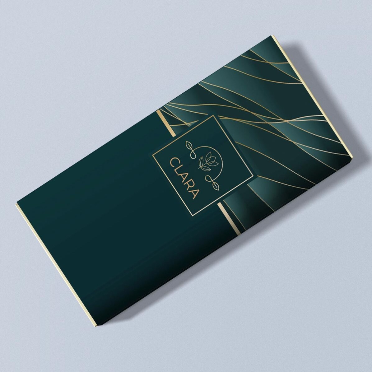 Chocolat personnalisé avec texte et message - Accents dorés