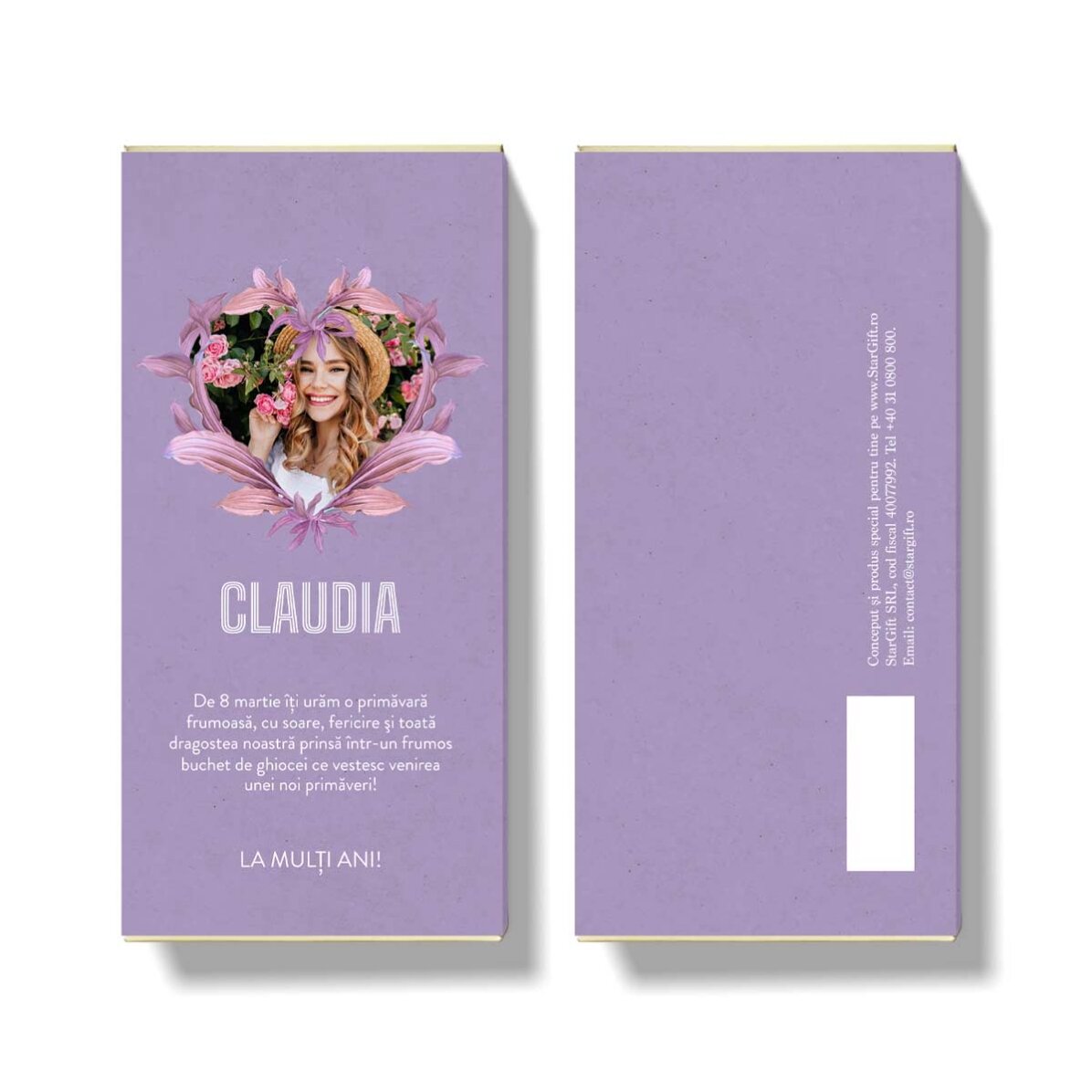 Chocolat personnalisé avec texte et photo - Belle printemps