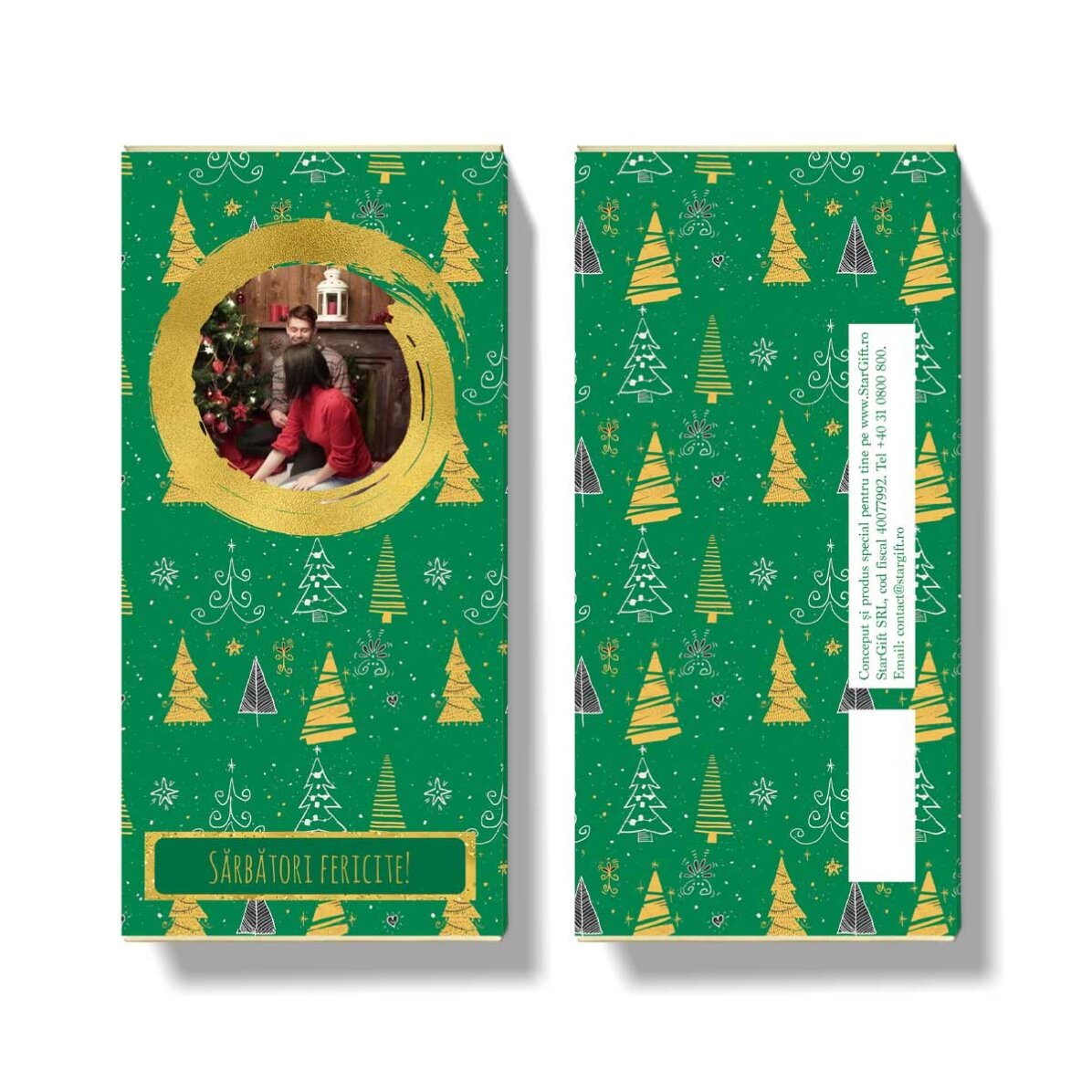 Gepersonaliseerde kerstchocolade - Green Pattern