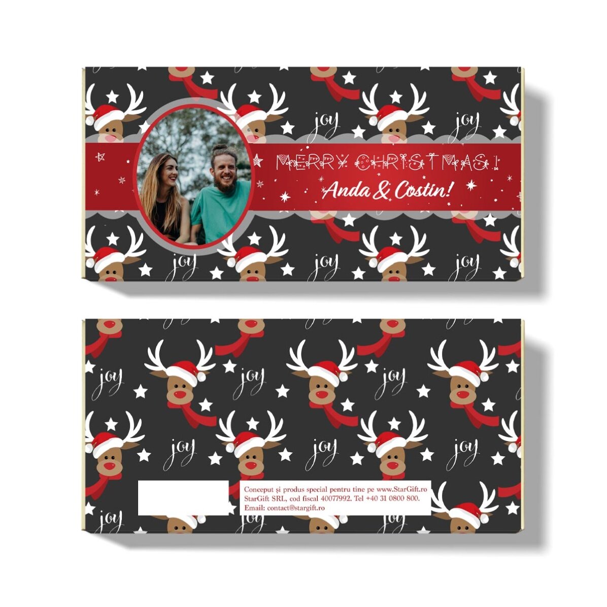 Gepersonaliseerde kerstchocolade - Rendier