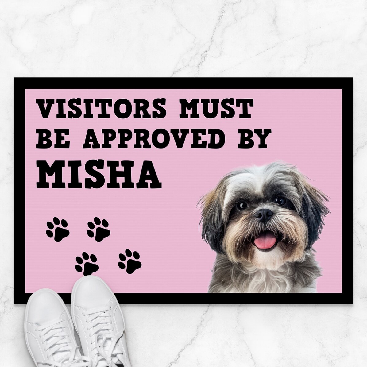Gepersonaliseerd deurmatje met foto en tekst - Hond