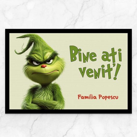 Op maat gemaakte deurmat met tekst - Grinch