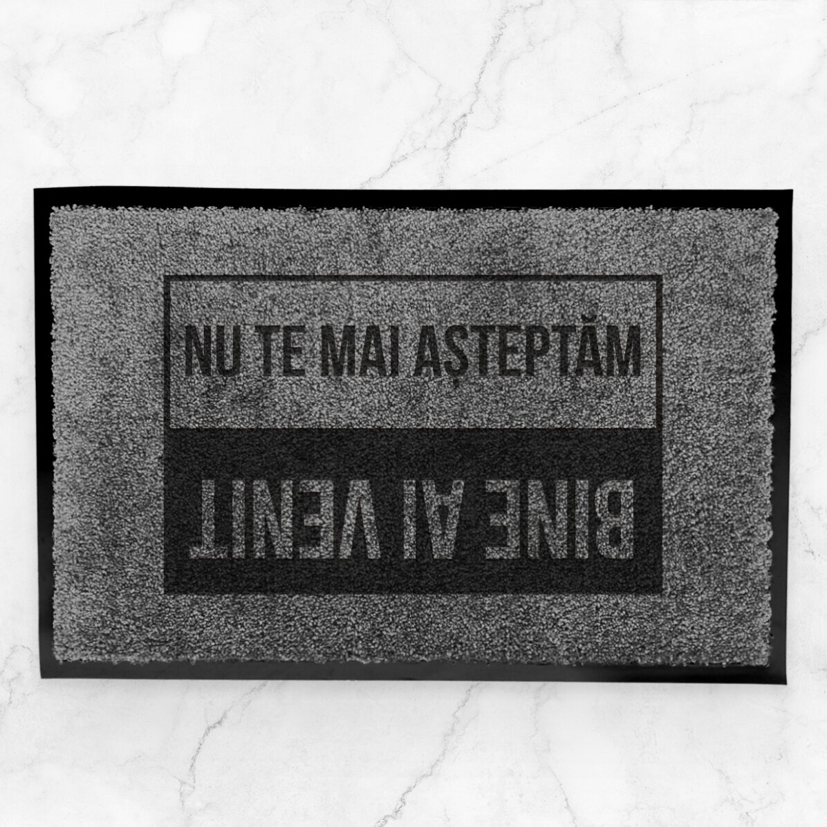 Op maat gemaakte deurmat voor binnenshuis met tekst - Welkom, we hadden je al niet meer verwacht