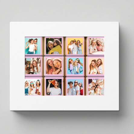 Geschenkdoos met 12 gepersonaliseerde minichocolade met foto’s