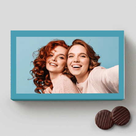Doosje bonbons met crème, gepersonaliseerd met een foto