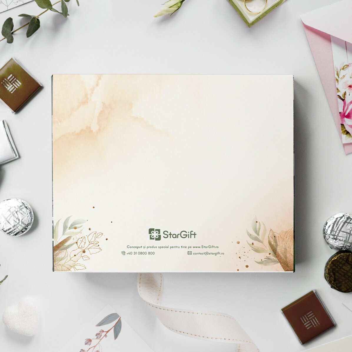 Boîte de bonbons personnalisée avec un message de mariage