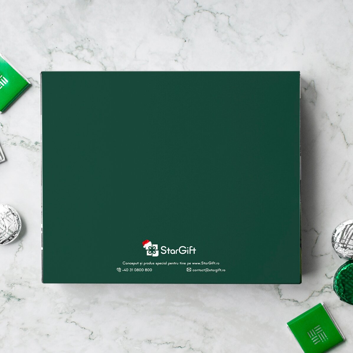 Gepersonaliseerde bonbondoos met logo en tekst - Fijne feestdagen