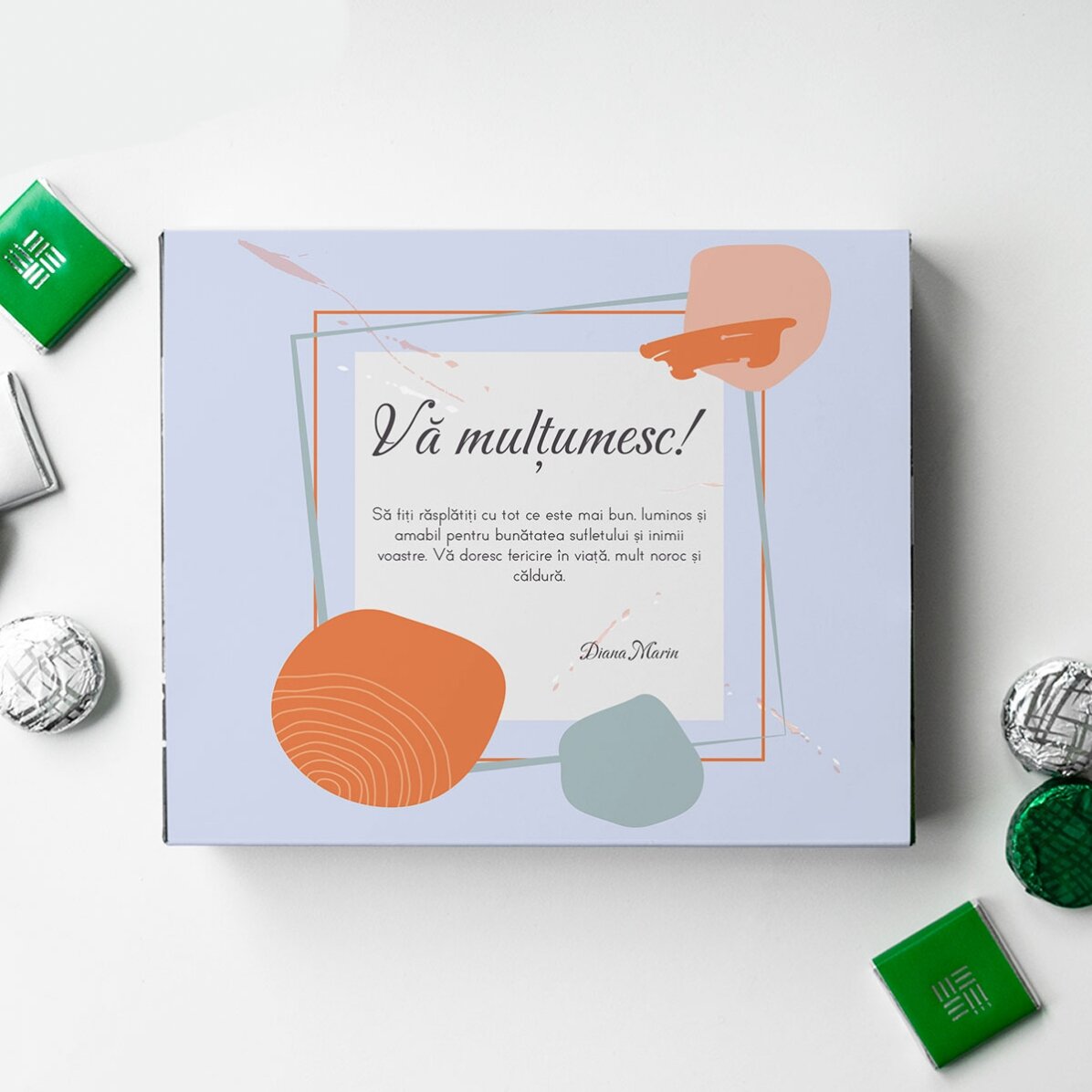 Gepersonaliseerd bonbondoosje met een bedankbericht