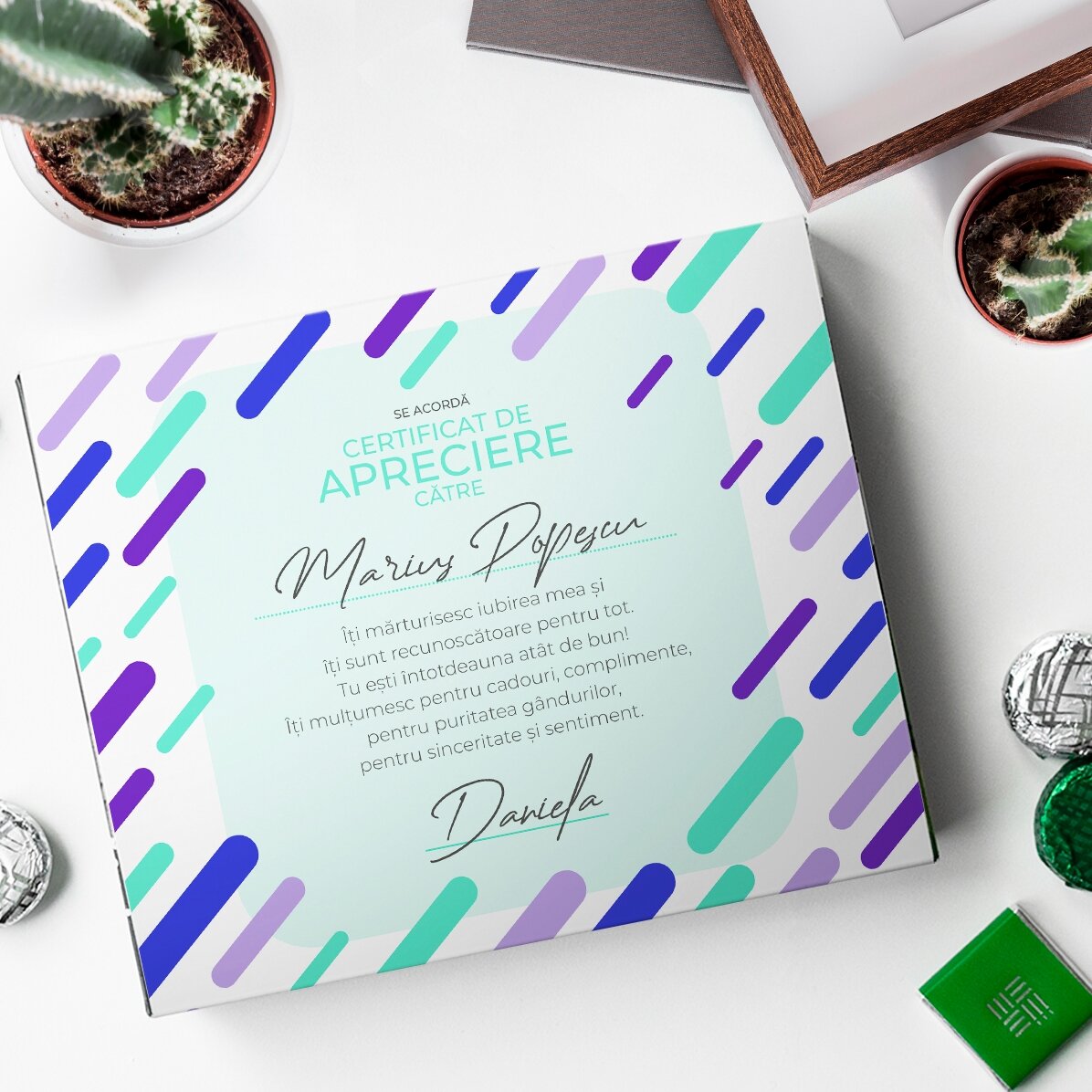 Boîte de bonbons personnalisée avec un message - Remerciements