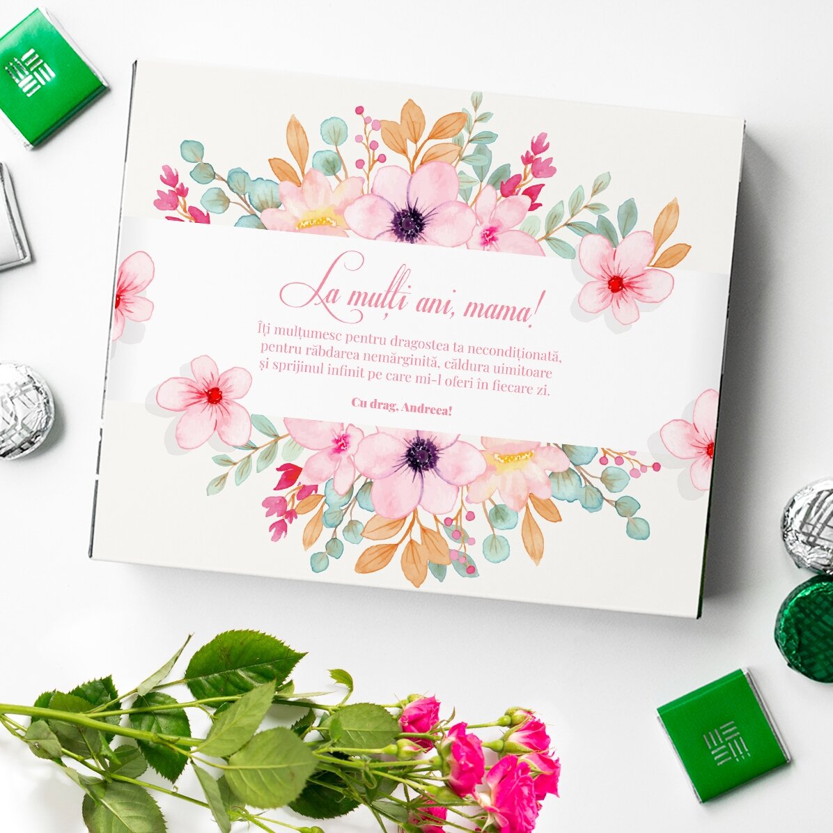 Boîte de bonbons personnalisée avec un message pour maman - Joyeux anniversaire, maman !