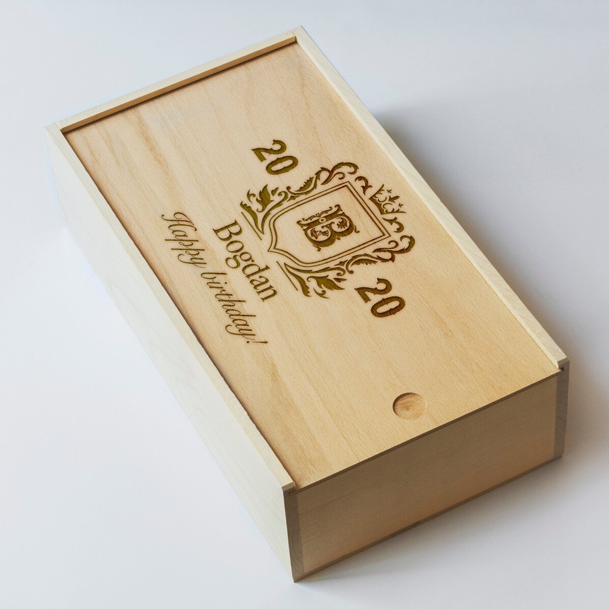 Gepersonaliseerde houten geschenkdoos - Wapen