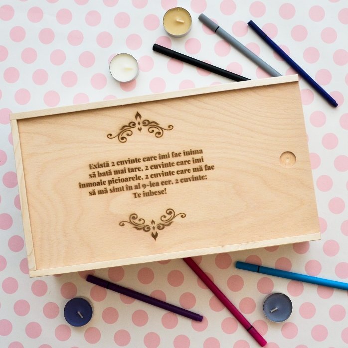 Gepersonaliseerde houten geschenkdoos met boodschap